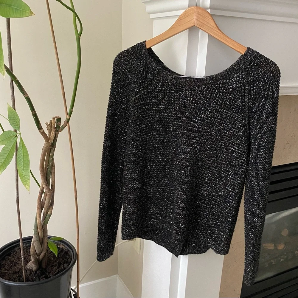 RACHEL RACHEL ROY Black Multicolour Metallic Open Back Sweater - Picture 3 of 8